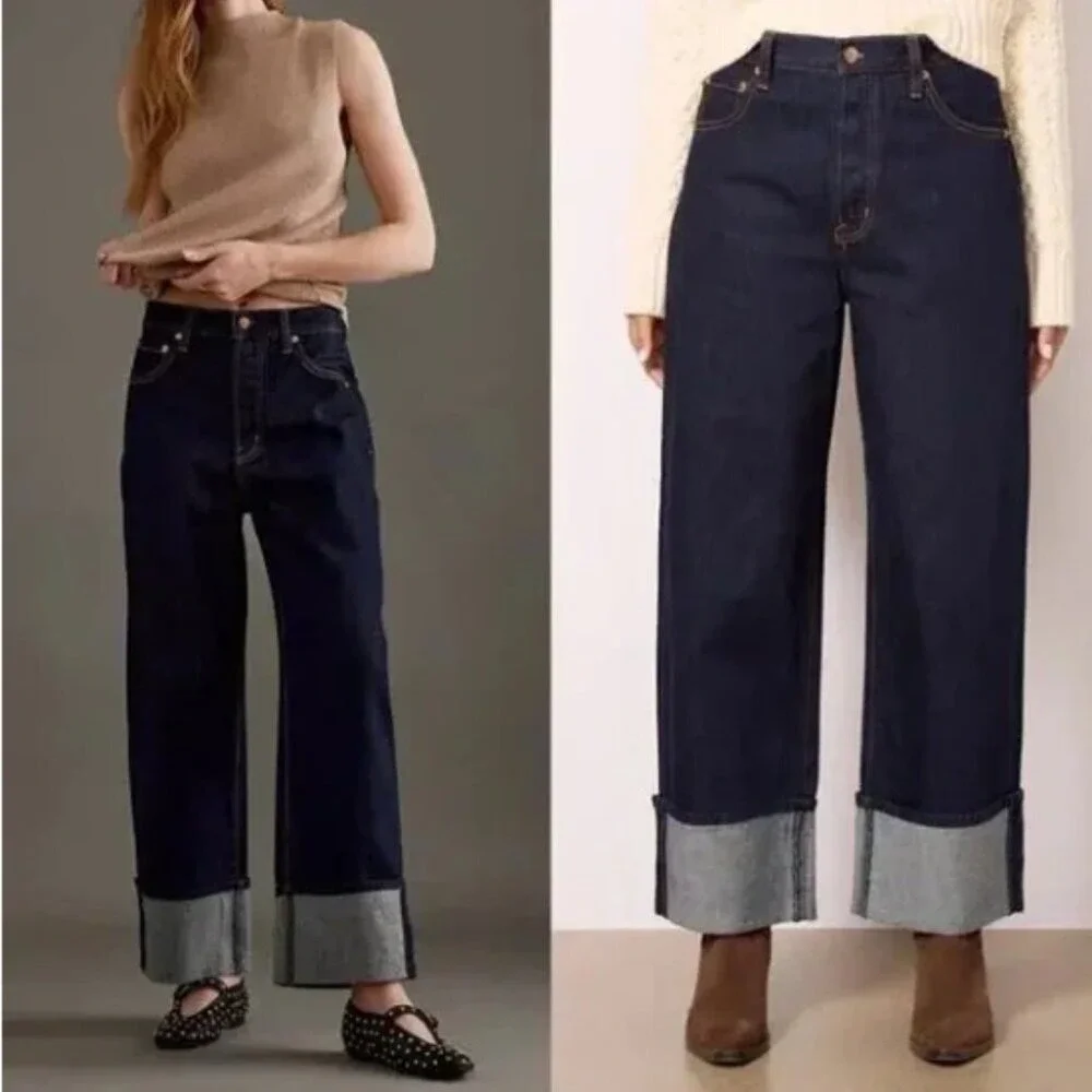 Pistola Women's Ryder High‎ Rise Cuffed Jeans in Countdown Dark Denim Blue 25P